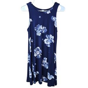 Women's Size Medium Blue Floral Old Navy Dress‎ Size Petite Medium Sleeveless